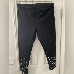 Athena Mari capris 3x black with pearls